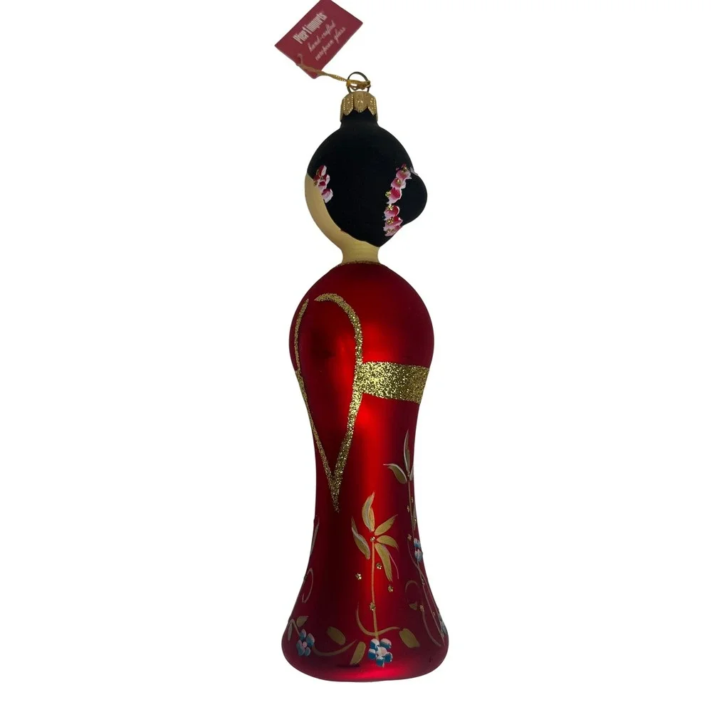 Pier One Imports Geisha Spanish Dancer Blown Glass Christmas Ornament European